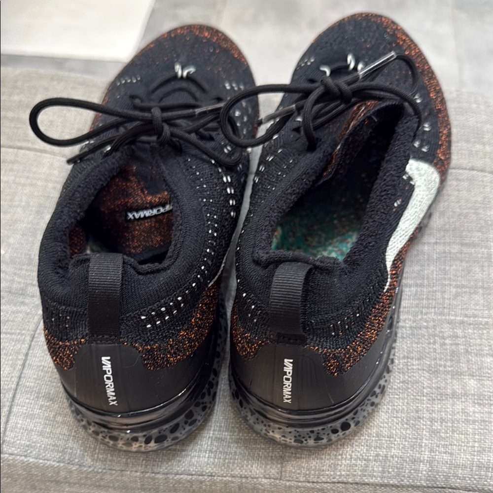 Nike Black and Orange Air VaporMax Flyknit Sneakers - Picture 4 of 5